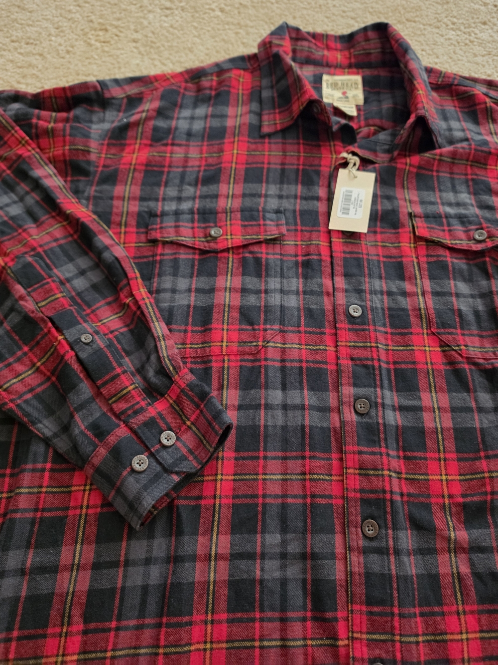 Red Head brand Co. Red & Black Plaid Button-Up Flannel Shirt 2XLT